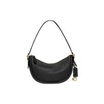 COACH Luna 27 solid color zipper closure built-in buckle bag cow leather armpit bag hand shoulder bag women's black juoda