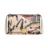 COACH crossbody bag MINT+SERF joint model Bandit 24 buckle closure built-in buckle multi-function cow leather shoulder medium size women's graffiti ruda