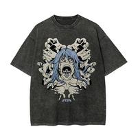 T Shirt Jujutsu Kaisen Men Acid Wash Idle Transfiguration Anime Streetwear Cursed Spirit Graphic Vintage Bootleg Tee S