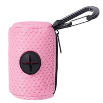 Dog Poop Bag Holder Portable Pet Waste Bag Dispenser Leash Attachment for Outdoor Walking rožinė