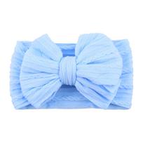 Cable Bow Baby Headband Soft Nylon Elastic Turban Headwrap Newborn Infant Kids Hair Accessories for Boys Girls šviesiai mėlyna spalva