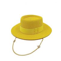 LOVE chain straw hat high-end men and women summer outdoor vacation beach sun hat Panama straw hat 56-58CM