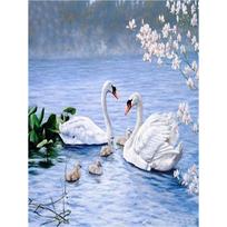 5D „pasidaryk pats“ deimantinis paveikslas „White Swan“ deimantinis siuvinėjimas kryželiu namų dekoras, rankų darbo dovanos Round 20x30cm
