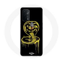 Coque pour Oppo A74 5G Cobra Kai Logo Jaune Fond Noir Affiche Série juoda