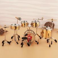 Mini būgnų komplektas Mini muzikos instrumento modelis Vario veiksmo figūrėlės Aksesuaras Lėlių namelio Namų ekspozicijos ornamentai 27x19x14cm