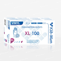 Pirštinės vienkartinės Kid-Man Vinyl, skaidri sp., XL, 100 vnt.