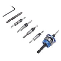 M2 Countersink Adjustable Depth Drill Bit Set Quick Release Hex Shank Counter Sink Drill Bit Set for Woodworking