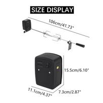 Black and Silver Meat Forks Set Automatic Spit Rod Outdoor Camping Picnic Rotisserie Parts Kit Coing Tools Stainless Steel BBQ Grill Motor