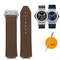 Hublot dirželis BIG BANG originalus Laikrodžio dirželis nerūdijančio plieno sagtelė nemokamas įrankis Naujas juodas silikoninis vyriškas guminis laikrodžio dirželis 25*19 du stiliai 24X17mm no clasp