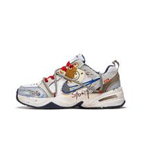 Nike Air Monarch 4 Slip Resistant Low top Chunky Sneakers Unisex Blue White Brown 415445-102(TeamM-) 38