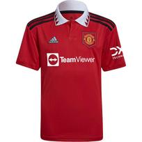 Adidas Manchester United marškinėliai Vienspalviai Atverčiama apykakle Trumpomis rankovėmis Polo marškinėliai Raudoni Vaikų stilius 152
