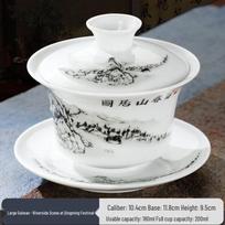 Ceramic Blue and White Porcelain Gaiwan Teacup