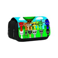 Sprunki Music Game Double Compartment Pen Bag With Nylon Material For Children And Teens 1