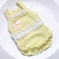 Breathable Pet Tank Top Floral Lace Puppy Sling Skirt Comfortable Dog Dresses  Summer L geltona