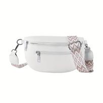Women Retro Belt Bag Casual Bum Bag with Multi Pockets Polyester Lining Zipper Closure Solid Color Chest Bags for Travel Outdoor smėlis