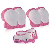 Brace Cycling Sports Kits Safety Kids Knee Pads Set Protective Gears Set Wrist Guards Elbow Pads rožinė