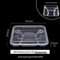 ZLIII 1050ml Disposable 4-Compartment Meal Prep Containers