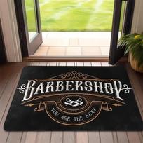 Retro Barber Shop Doormat Suitable for Salons with Cross Razors Anti Slip Floor Mat Black Barber Decor Style Ideal Barber Gift 50X80cm