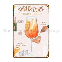 DORA Tin Sign Aperol Spritz Hour Original Recipe Metal Plaque Poster Decoration Printed Cinema Pub Garage Decoration Tin Sign Poster 20x30cm（7.8x11.8inch）