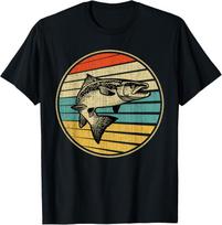 Salmon Fishing Fish Vintage Retro 70s 80s Fishermn Funny T-Shirt S įvairiaspalvis