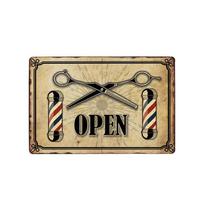 Mfoever Hohappyme Vintage Barber Shop Metal Signs Barbershop Poster Bar Pub Retro Plaque Haircut and Shave Beard Iron Plates x Cm (as the picture,20x30cm)