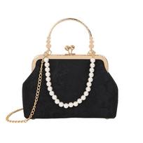 New Solid Color Chains Hasp Top-Handle Bags 2026 High Quality Beads Evening Bags for Women Versatile Persality Crossbody Bags juoda