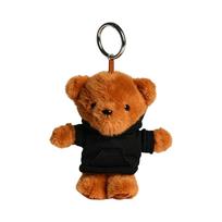 Plush Teddy Bear Keychain Soft Stuffed Animal Doll with Hoodie Pocket Design Hanging Accessory for Bags Backpacks and Gifts One Size juoda