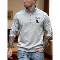 Faith And Prayer, God'S Judgment on Stylish And Comfortable Zip Up Hoodies for Men, New Long Sleeve Polo Shirts for Home Wear S pilka