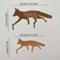 Rustic Metal Fox Garden Stake, 3D Animal Yard Art Sculpture for Outdoor Decor, Lawn Ornament, Patio and Home Garden Decoration 29.5CM