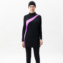 Moteriški musulmoniški kuklūs islamiški pilno dangčio Burkini paplūdimio plaukimo kostiumai S rožinė raudona spalva