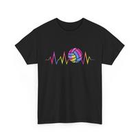 Volleyball Tie Dye T-Shirt, Volleyball Heartbeat Sports Lovers Shirt S įvairiaspalvis