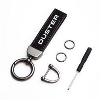 Car Key Chain Anti-Lost Keychain With KeyRing Simple Suede Leather Auto Waist Belt Clip Holder For Dacia Duster Car Accessories