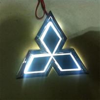 5D Car LED Light Front Emblem Rear Trunk Decoration for Mitsubishi ASX Lancer Ralliart Outlander Pajero Mirage Galant Eclipse balta