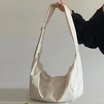 New Style Women's Bag Cloth Material Dumpling Shape Bag Bag Shoulder Bag Messenger Bag Large Capacity Woman Bag smėlis