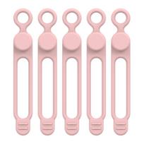 Silicone Cable Ties Reusable Soft Wire Ties Cord Keeper Cable Holder Reusable Soft Cord Wraps For Kitchen Appliance Cord USB rožinė