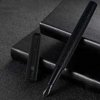 Titanium Nib Black Samurai Fountain Pen Tree Texture Refillable Metal Fountain Pen 0.5mm Nib Smooth Ink Pens Writing Supplies balta