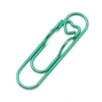 Multi-functional Love Model Paper Clips Heart Shape DIY Pen Holder Metal Ticket Bookmarks School Supplies Accessories žalia