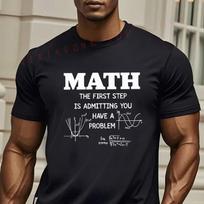MenS MATH Graphic TShirt  Humorously Designed Black Tee With Bold White Text Casual Short Sleeve Tees S