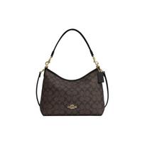 COACH shoulder bag Laurel 31 Commuting Large Capacity Detachable Strap Signature Coated Canvas and Smooth Leather Hobo Underarm Crossbody Handbag juoda