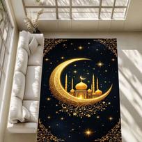 Multiple stylesVIKAMA Muslim Islamism Ramadan Prayer Carpet for Living Room Home Bedroom Balcony Decor Carpets Non-slip Rug 60x90cm