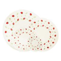 Printed heat insulation pad cotton rope tray pad anti-scalding placemat Japanese coaster home (Strawberry,18cm) žemuogės