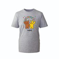 Personalized Cute Bear Friends Rainbow T-shirt Custom Name Kids Gift Tee Top M