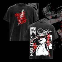 Anime Jujutsu Kaisen Zenin Maki Graphic T Shirt Men Women Clothing Oversized Tshirt Washed Cotton T-shirt S