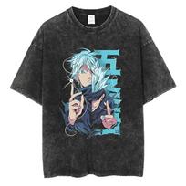 Jujutsu Kaisen Gojo Anime Graphic Tee Vintage T-Shirt Mens Fashion Oversize Street Harajuku High Quality Clothing S