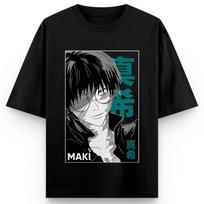 Jujutsu Kaisen Anime Zenin Maki Printing Cotton T-shirt Men and Women Loose Summer Anime Peripheral Clothing S