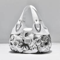 Gėlių Pu Odinė Moteriška Rankinė Didelė Moteriška Pečių Krepšiai Įžymaus prekės ženklo Dizainas Lady Tote Rankinė Spalvotas Spausdinimas Crossbody 31x15x18cm pilka spalva