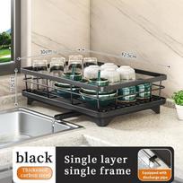 Multi-Tier Dish Drying Rack for Cabinets - Compact Stackable Plate/Bowl Organizer with Drip Tray | Kitchen Space Saver