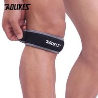 AOLIKES 1PCS Adjustable Knee Patella Cushioning Neoprene Band Knee Support Sports  Running Knee Brace Pads juoda