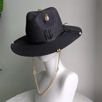 2025 Fashion RB Letter Cowboy Straw Hat Women and Men Summer Panama Jazz Hat Outdoor Holiday Beach Sun Hat sale 1 PCS