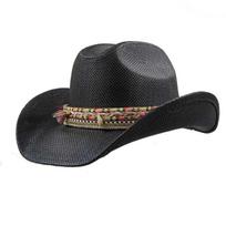 Cowboy straw hat 2025 new raffia cowboy straw hat men's and women's summer outdoor beach sun protection western cowboy hat M55-58cm